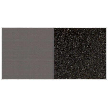 United Visual Products Sliding Door Indoor Enclosed Corkboard, 9 UV9012ACS-WHITE-PEARL